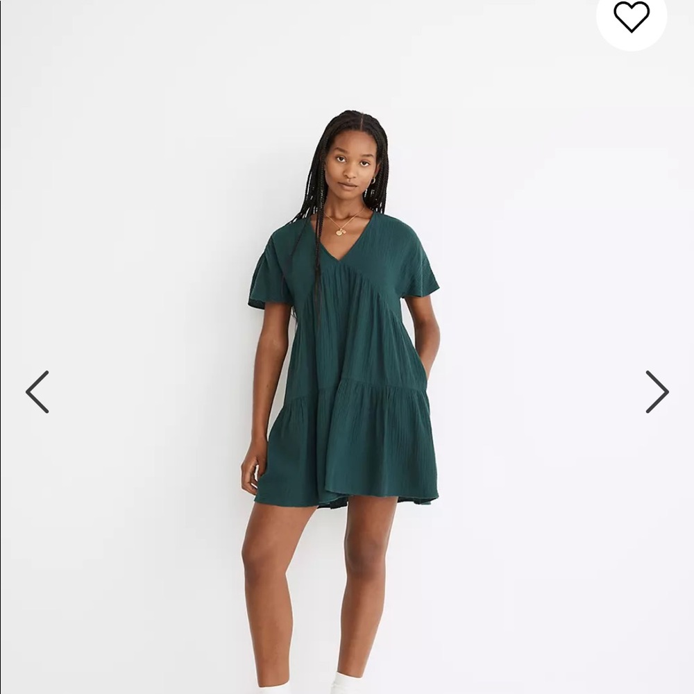Madewell Lightspun popover tiered mini dress